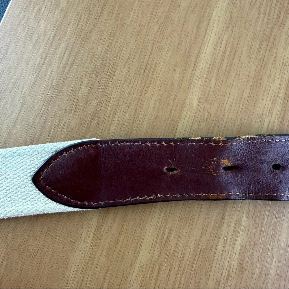 Southern Tide The Skipjack Leather Canvas Fish Logo Red Belt Men’s size 38 - Picture 13 of 15